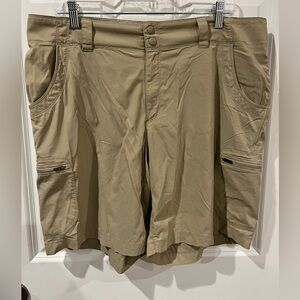 L.L. Bean Khaki Perforated Bermuda Shorts Size 16